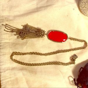 Kendra Scott Gold Red Pendant Rayne Necklace
